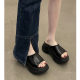 Thick Bottom Slippers for Women's Outer Wear 2024 Summer New Style Trick Feeling Thick Bottom Fashionable All-match Comfortable Height-increasing Sandals