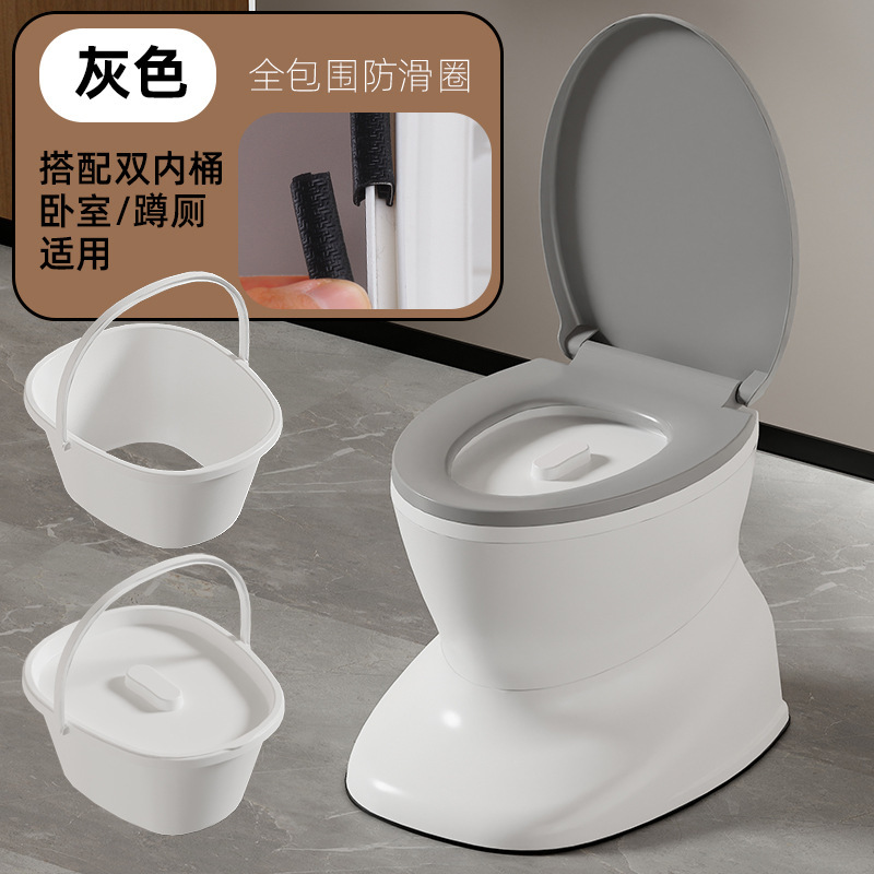 그레이 [인기 판매 모델] 실내 스쿼트 변기용 특별 - 내하중 200kg 무료 선물 팩