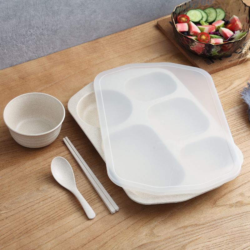 유전체 접시 + 젓가락 스푼 + 그릇 [노르딕 라이스] + 뚜껑