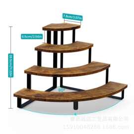 跨境木质多层转角展示架甜品纸杯蛋糕手办架桌面转角多功能收纳架