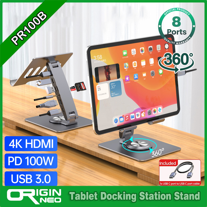 Tablet Docking Station Stand HDMI Screen Projection USB 3.0 Hub Rotating Foldable Computer Stand Expansion Converter Tablet Docking Station Stand HDMI Screen Projection USB 3.0 Hub Rotating Foldable Computer Stand Expansion Converter