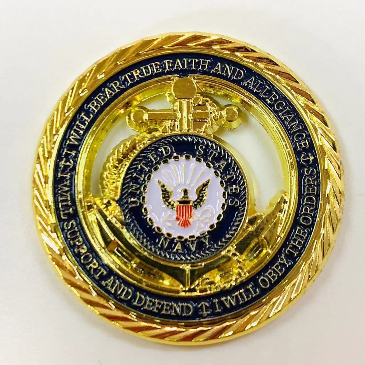 Navy Honor Medal Metal Badge Fleet Anchor Award Coin 3