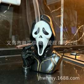 爆款跨境 Ghost Scream鬼面回流香炉万圣节恐怖面具倒流装饰炉704