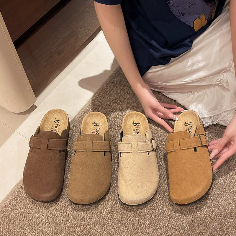 Cross-Border Retro-Style Cork-Soled Birkenstock Shoes for Women 2026 New Model Closed-Toe Half Slippers Lightweight Non-Slip Outdoor Sandals Cross-Border Retro-Style Cork-Soled Birkenstock Shoes for Women 2026 New Model Closed-Toe Half Slippers Lightweight Non-Slip Outdoor Sandals