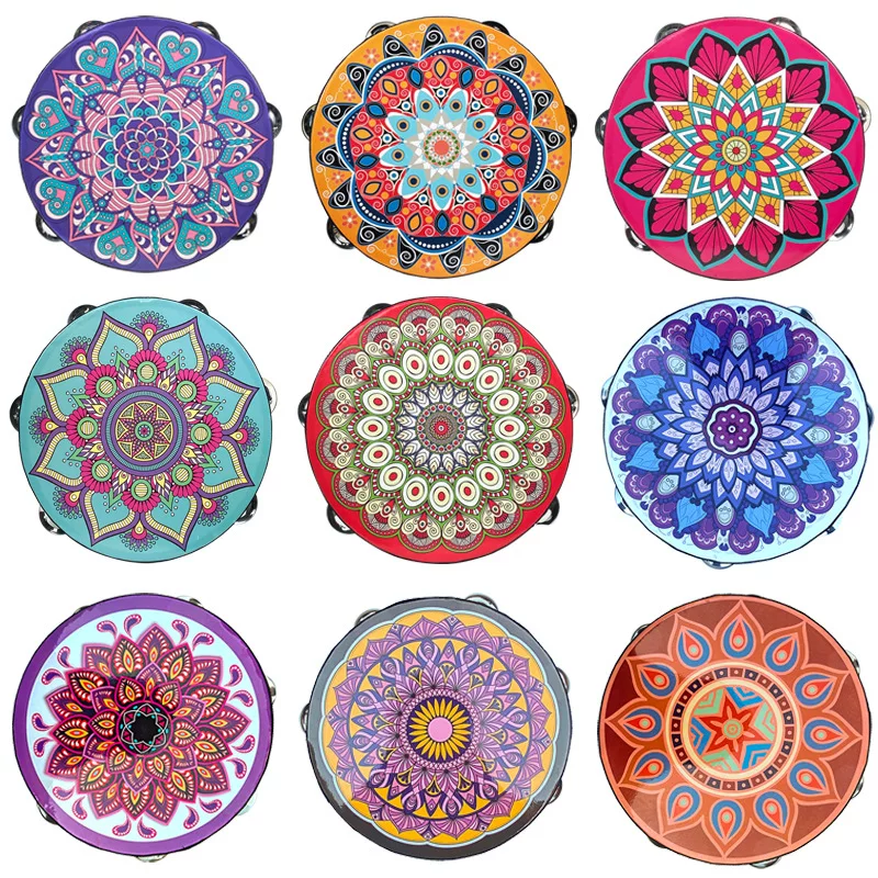 Tambourine, drum, musical instruments for kindergarten, props