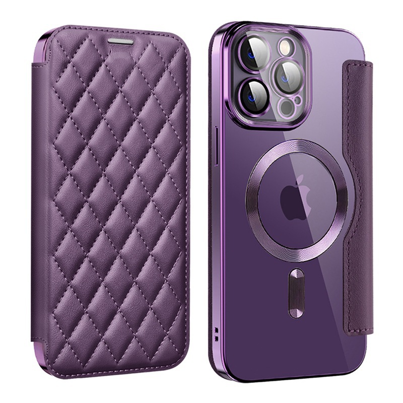 Funda para teléfono móvil iPhone 17 Pro Max Yadun, estilo pequeño y aromático, con imán, adecuada para Apple 16, funda creativa de cuero acolchado con ranura para tarjetas.