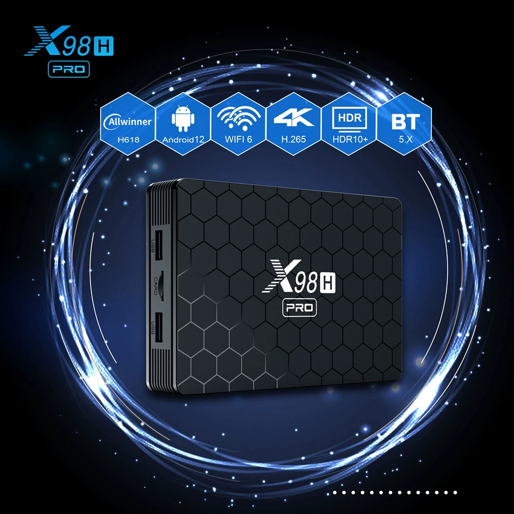 Приставка X98HPRO, медиа-плеер H618 Android 12.0, Wi‑Fi 6, сетевой плеер с Bluetooth, ТВ-бокс