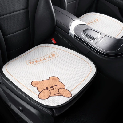 Seat cushion, seat cover | Silk Comfortable Breathable Car - winnie-the-pooh-white-front-two