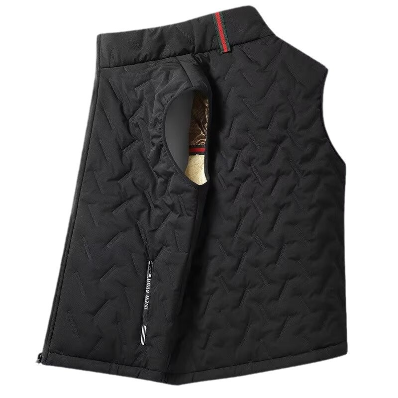 大きいサイズは綿の馬甲の男性を挟んで、厚い保温の秋冬の外はベストのジャケットのコートを着ます。