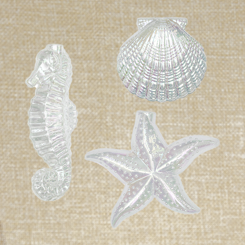 七彩海星贝壳海马电镀led彩灯串配件插件挂件塑料室内海洋水母