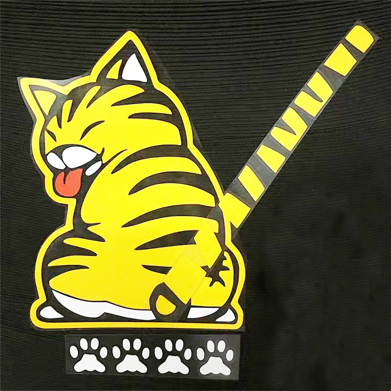 Трансграничные наклейки на заднее стекло, Забавные милые автомобильные задние шестерни, качели, хвост котенка, креативные светоотражающие автомобильные наклейки