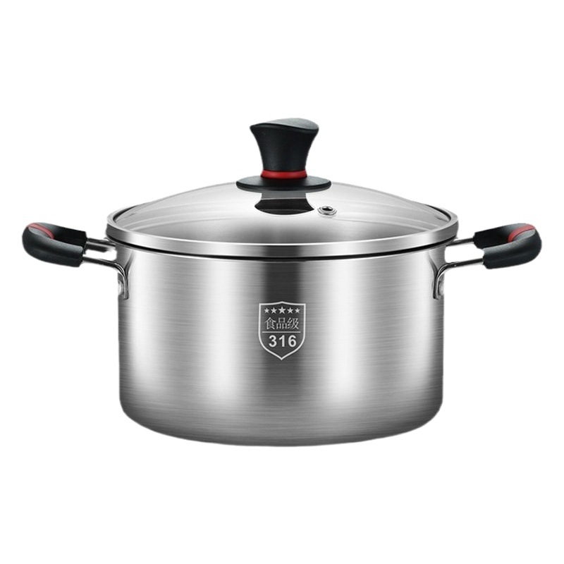 316 de acero inoxidable sopa olla hogar sopa olla alimentación botella desinfección gas inducción cocina dedicada moldeado integrado olla sopa olla
