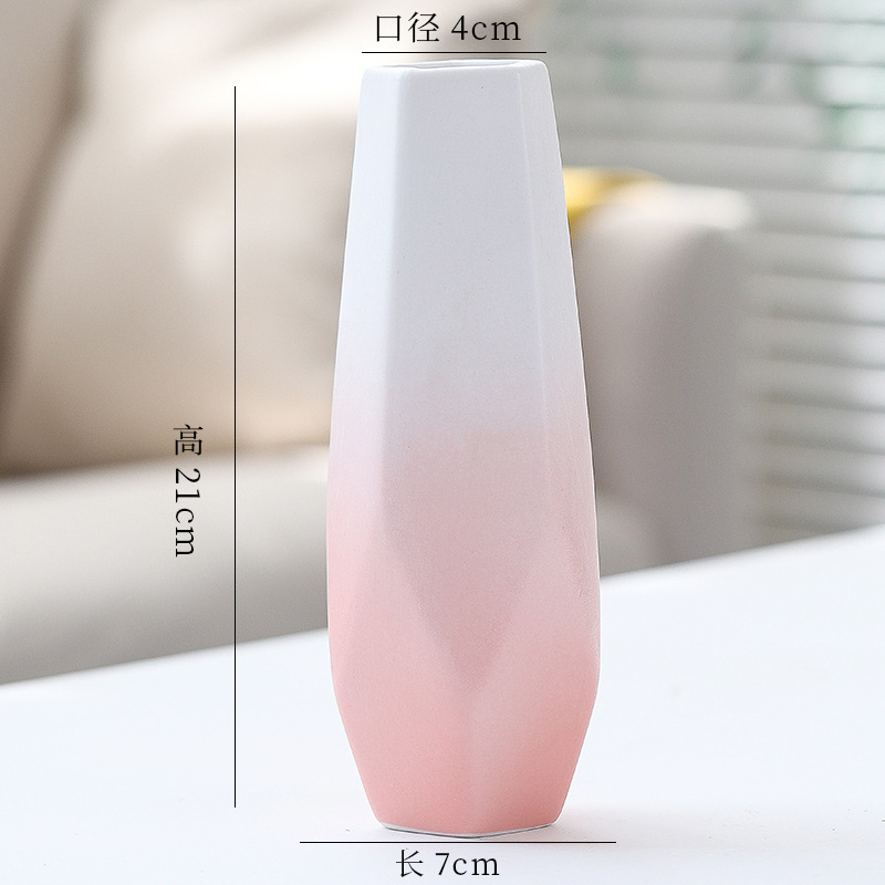 シンプルな現代の満天星陶磁器の花瓶の置物の客間の白い磁器の小さい清新な乾いた花の生け花の創意の陶磁器の花器|undefined