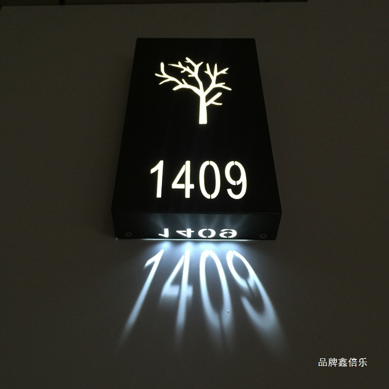 创意镂空不锈钢酒店投影宾馆包厢足浴会所发光门牌号门显铆钉