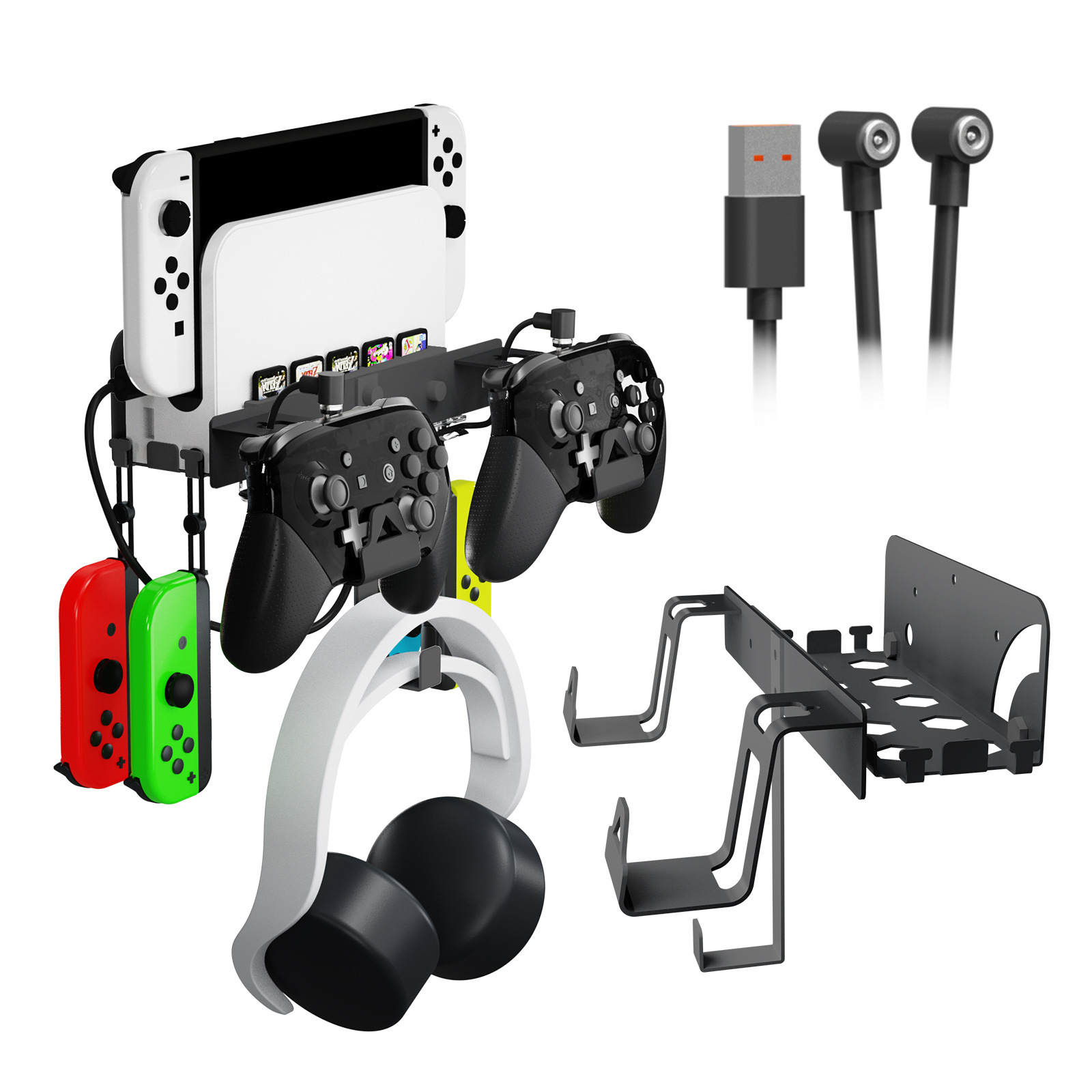 Nintendo Switch/OLED Game console Base Joy-con Handle Headphone Game Card Wall-mounted Storage Bracket