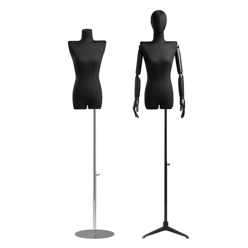 Black flat-shoulder flat-chest female mannequin half-body mannequin stand model rack Korean clothing store window full-body display rack
