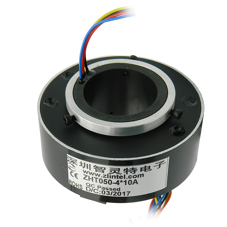 厂家直销精密导电滑环4路10A通孔导电环集电环电刷滑环