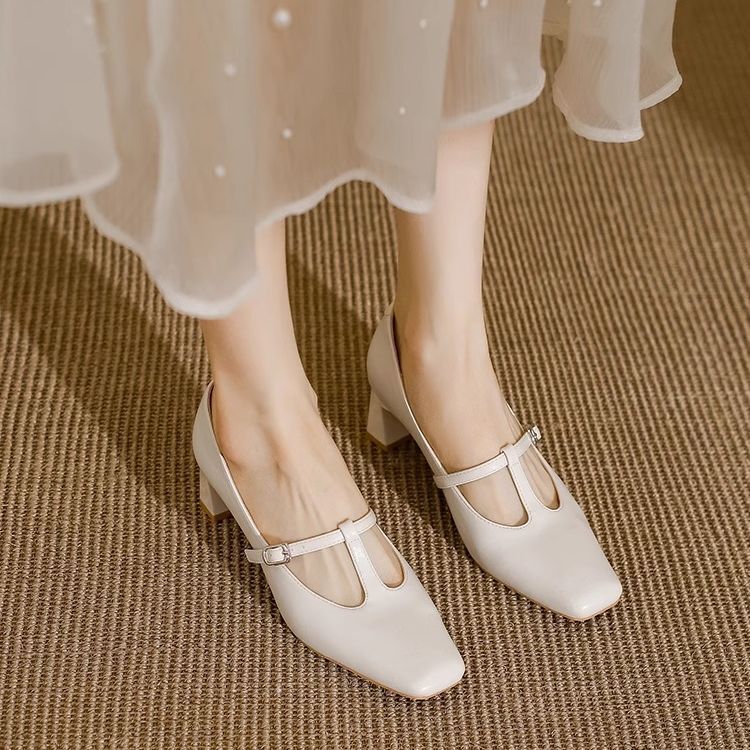 Spring and Autumn New Style New Chinese Ballet High Heels Casual Temperament Soft Leather Shoes Fairy Style with Skirt Mary Jane Shoes Spring and Autumn New Style New Chinese Ballet High Heels Casual Temperament Soft Leather Shoes Fairy Style with Skirt Mary Jane Shoes