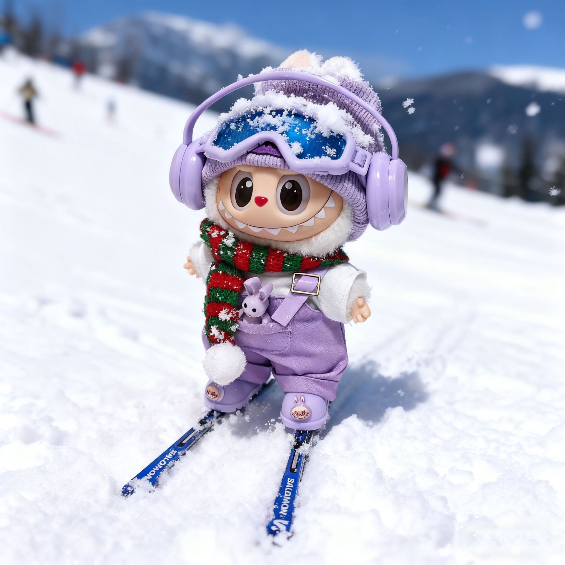 Only Baby Clothes] First, Second and Third Generation Labubu Baby Clothes Ski Suit Labubu Clothes 17cm Doll Ski Suit