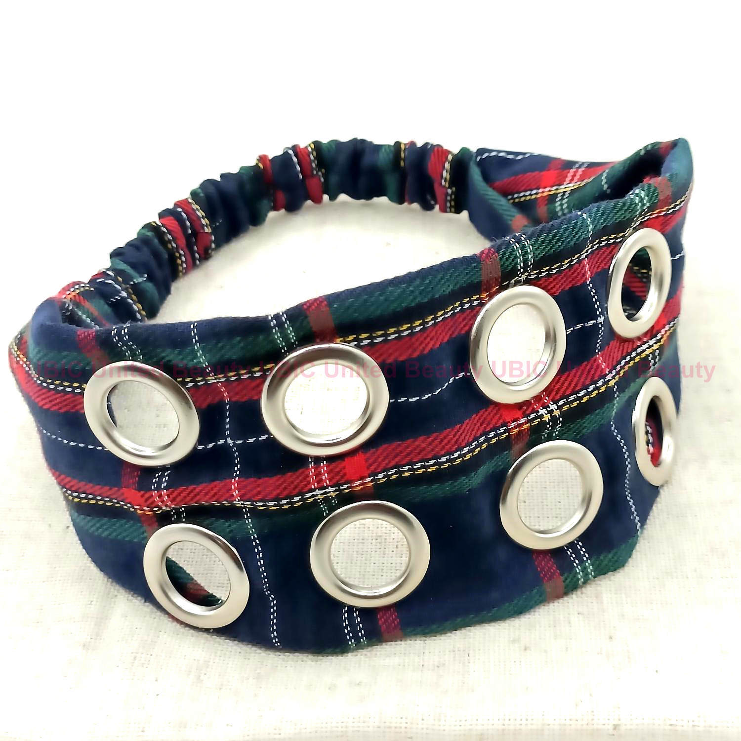 HW250602-37.5+6x9cm苏格兰布8气眼头带-I