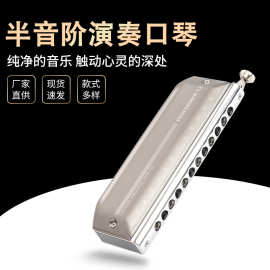 EASTTOP 12孔专业演奏教学半音阶 铝格口琴 高档礼品 EMP-12