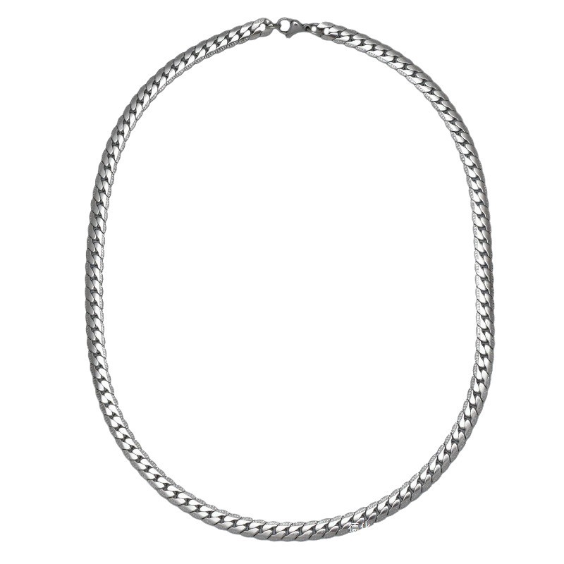 Vintage Cuban Link Necklace For Men In Titanium Steel Embossed_voghion.com
