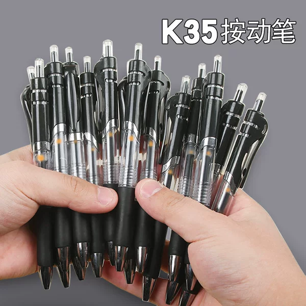 k35 push pen wholesale neutral refill 0.5mm push k35 bullet Black Red large capacity signature pen