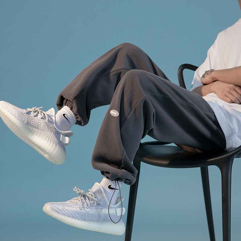 Autumn Grey Pants Men's Korean-style Fashionable Cropped Casual Pants Loose bf All-match Drawstring Ankle Pants Sports Sweater