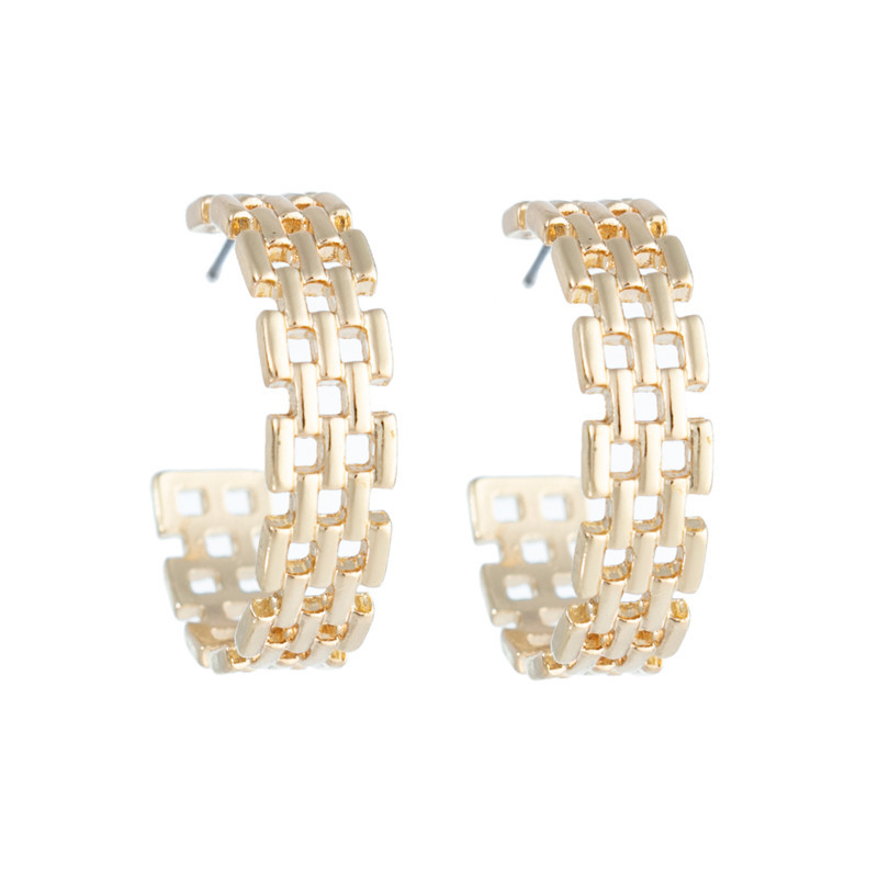 1 Pair Retro Geometric Alloy Hollow Out Women's Hoop Earrings display picture 5