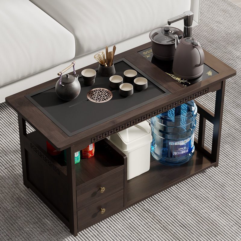 mesa de té móvil de alta calidad mesa de té pequeño carro de té sala de estar mesa de té set hervidor de agua automático todo en uno
