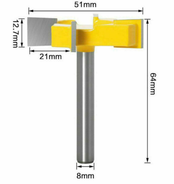 8MM柄4刃槽刀清底刀四刃槽刀清底刀8*51MM*12.7MM黄色