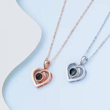 投影定 制项链厂家欧美跨境100种语言项链吊坠纳米照片情人节礼物