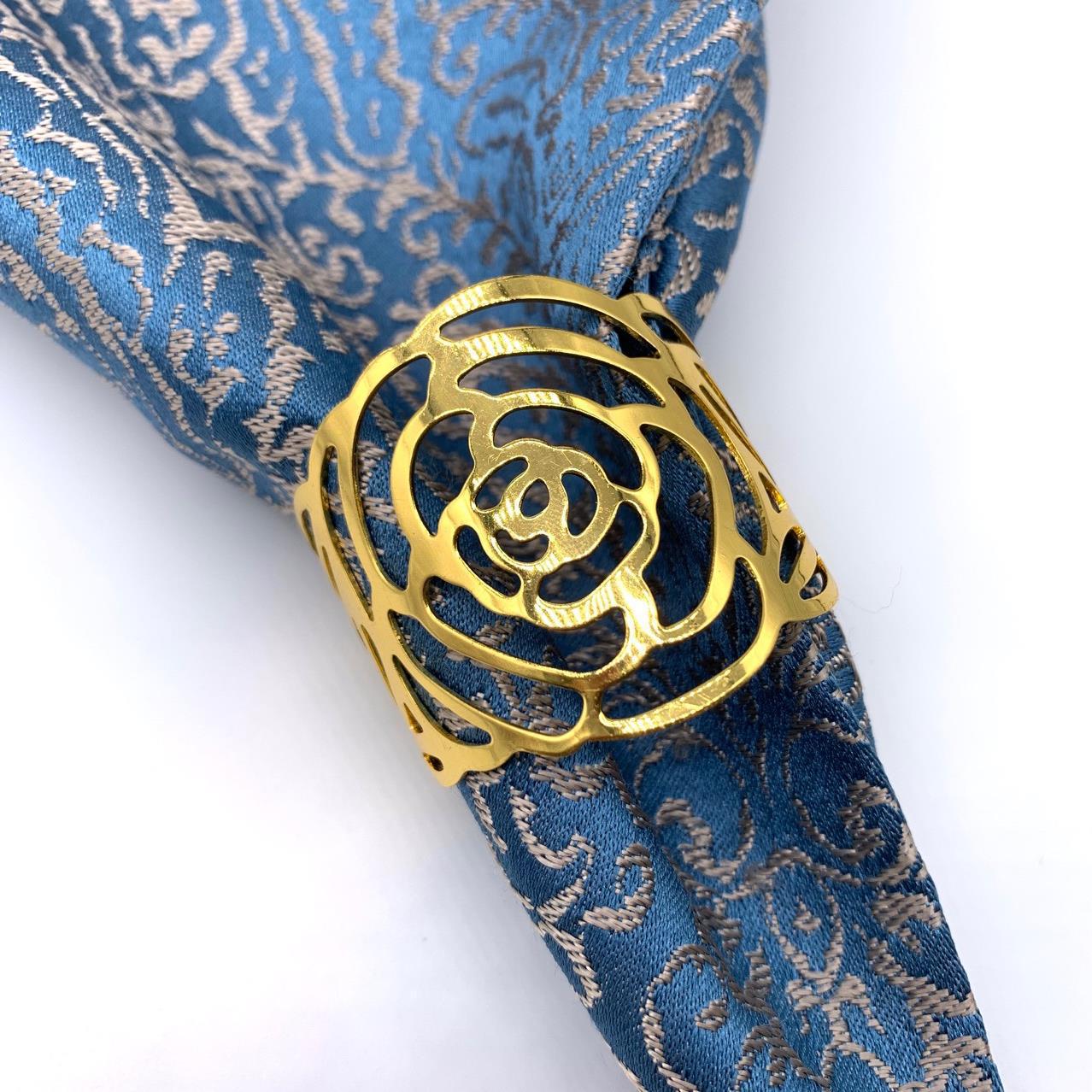 酒店西餐厅玫瑰花金属餐巾扣圈餐巾环口布圈餐巾圈金色厂家批发