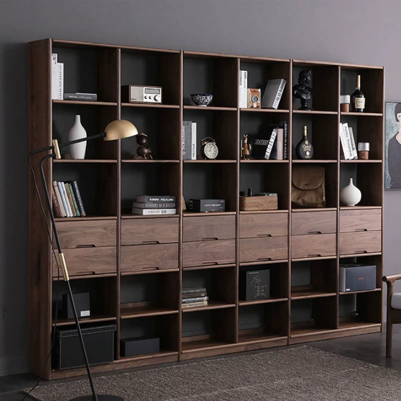 Книжная полка из цельного дерева черный орех белый дуб комбинированная многослойная книжная полка из вишневого дерева Деревянный воск стеллаж для хранения масла