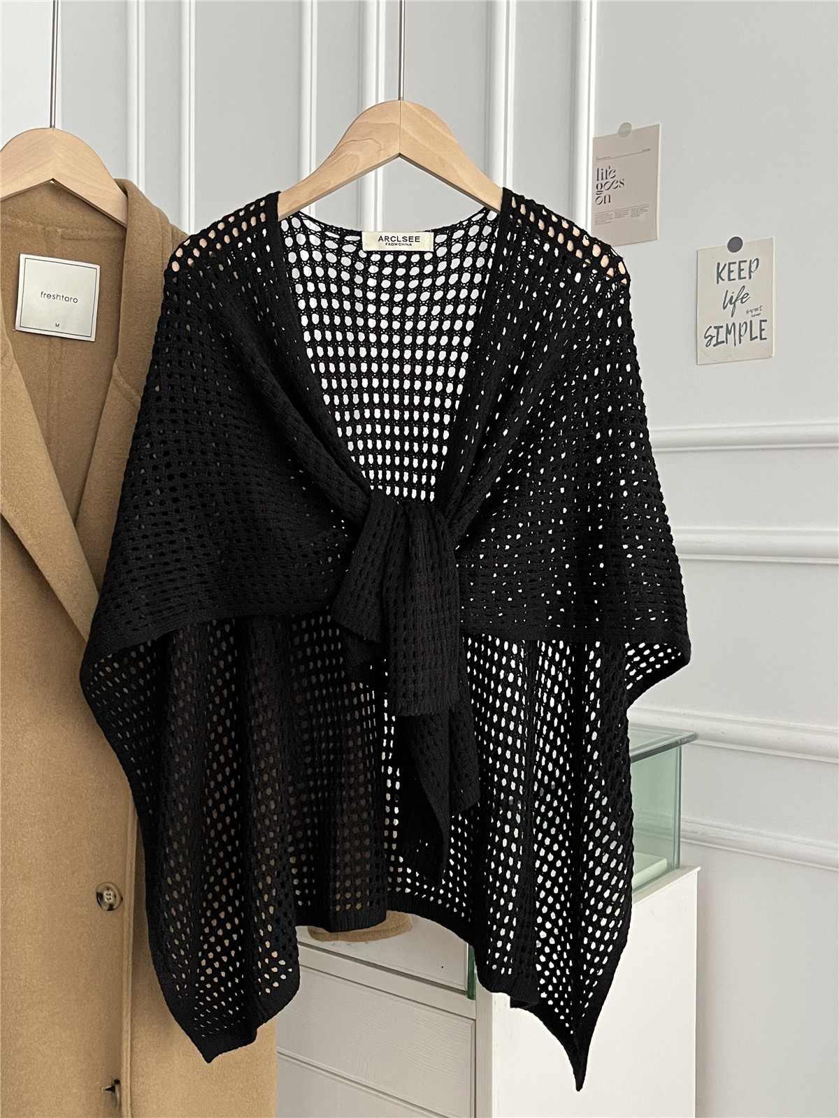 Solid Color Casual Knit Cardigan Shawl For Women, New Spring/Summer Fashion Versatile Warm Neck Protector Capelet_voghion.com