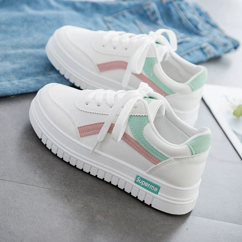 Белые туфли женские 2023 весенне-осенние корейские студенческие женские туфли на флисовой подкладке, Уличная обувь, повседневные туфли на плоской подошве, новые одиночные туфли