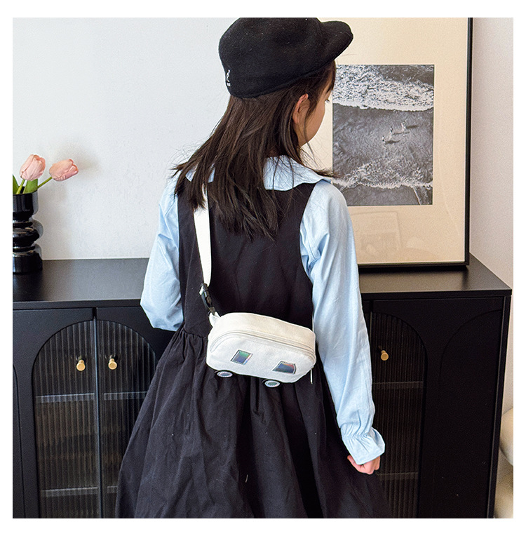 Niños Lienzo Color Sólido Lindo Hilo De Coser Cuadrado Cremallera Bolsas De Hombro display picture 11