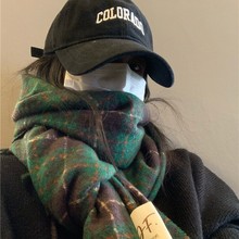 秋冬新款格子围巾女圣诞氛围感韩系百搭防风保暖披肩情侣围巾围脖