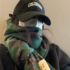 秋冬新款格子围巾女圣诞氛围感韩系百搭防风保暖披肩情侣围巾围脖