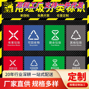 Trash cans can be recycled harmful kitchen waste and other garbage labels are affixed to Beijing, Shanghai, Chengdu, Hangzhou, Suzhou garbage distribution