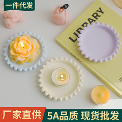 Ins風石膏燭台置物国境を越えた手作りのアイデアろうそくのベース器香薫ろうそくのトレイ