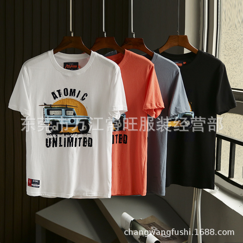 Factory Price 5 Yuan Per Piece for Export—Live Broadcast Physical Store Promotion Street Stall Summer Men's Pique Cotton Short-Sleeved T-Shirt