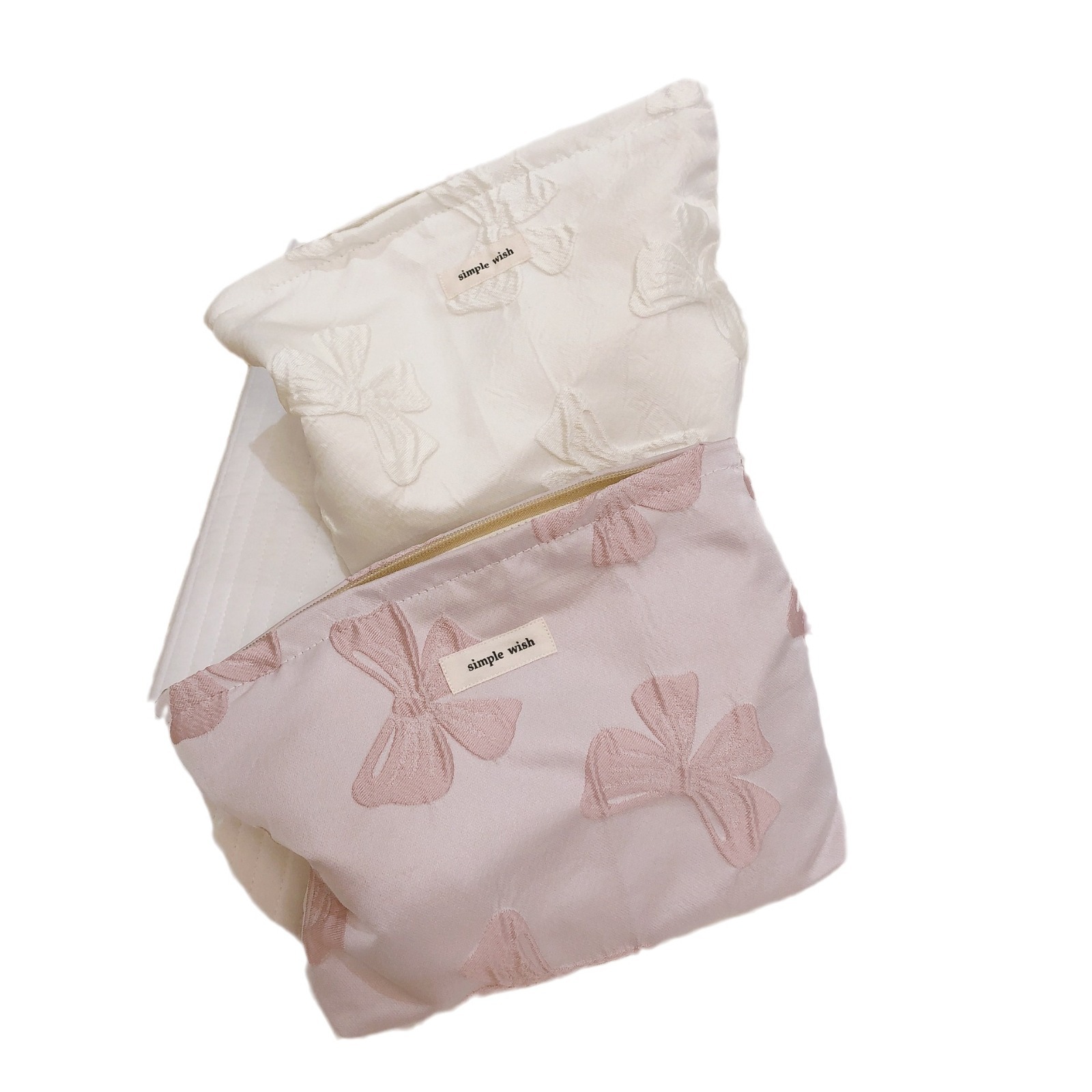 [Su bolsa de Heb] arco elegante retro jacquard bolsa de cosméticos señoras bolso de embrague bolsa de lona portátil