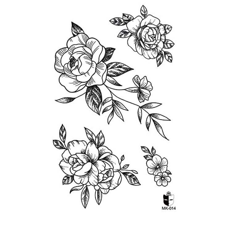 Animal blanco y negro desechable pegatinas de tatuaje belleza pegatinas de tatuaje moda estética patrón de personalidad dama pegatinas de tatuaje