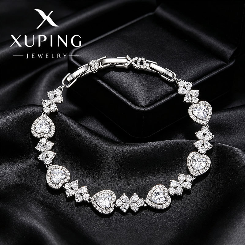 Pulsera de Corazón con Gemas de Aleación de Cobre para Mujer image 7