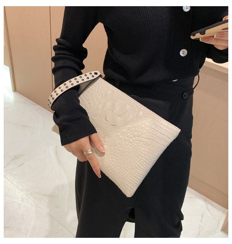 315g Weight Nylon Lining Material Zipper Closure Type Single Shoulder Strap Strap Type Clutch Bag Bags Type Business Occasion Pu Leather Material Solid Color Pattern All Seasons Season Women's Gender Business Style Medium Size Women's Medium Pu Leather Solid Color Business Zipper Clutch Bag 12