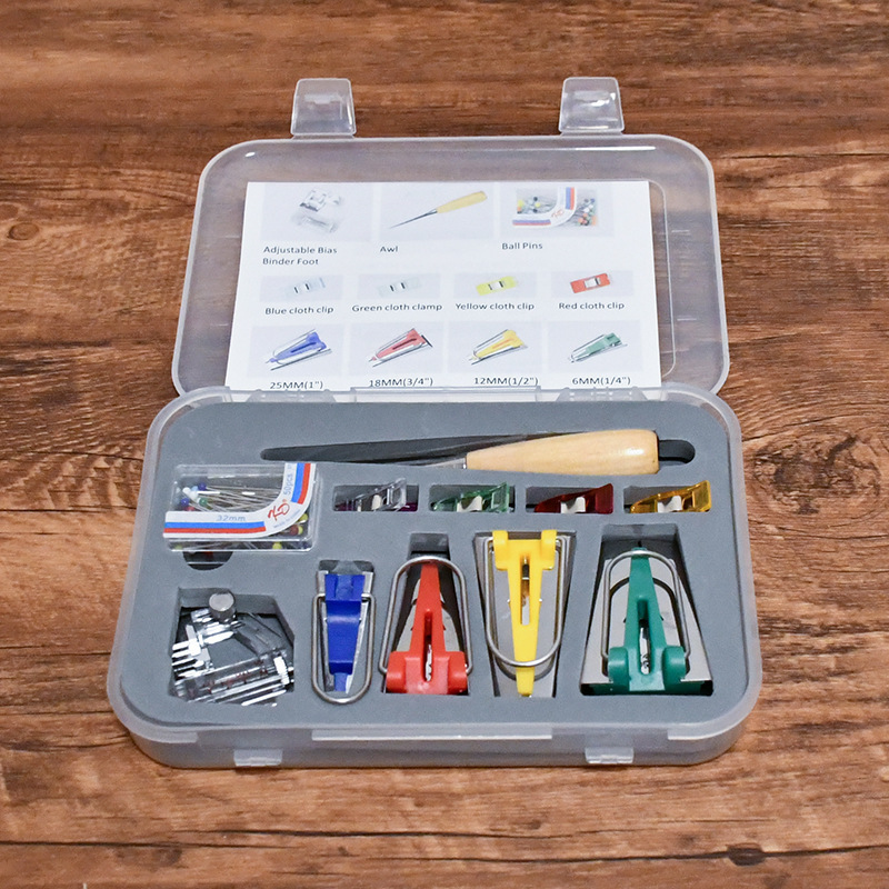 Herramienta de patchwork de bricolaje, dispositivo de cinta, dispositivo de doblado, dispositivo de doblado, tubo de tracción, herramienta de tira de tela hecha a mano, 4 paquetes