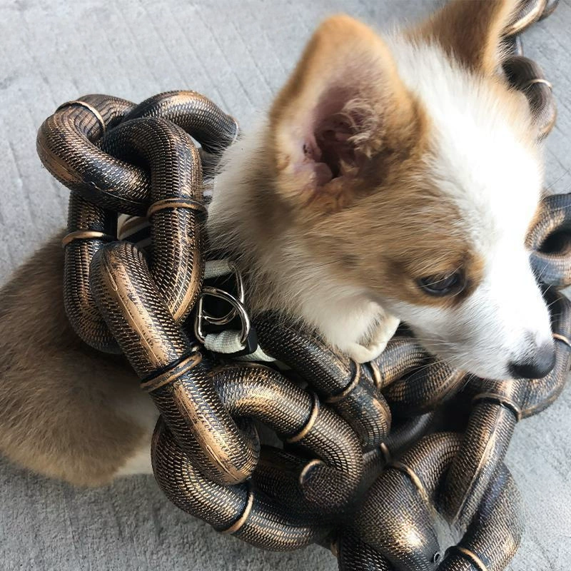 Пластиковая толстая собачья цепь, большая железная цепь, забавная шутка, поводок для прогулок с собакой, товары для домашних животных