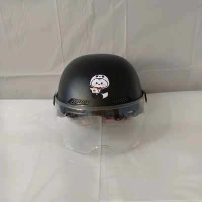 Motosiklet kaskı (dəbilqə): helmet four seasons can be equipped - adult-black-no-11-hd-short-lens