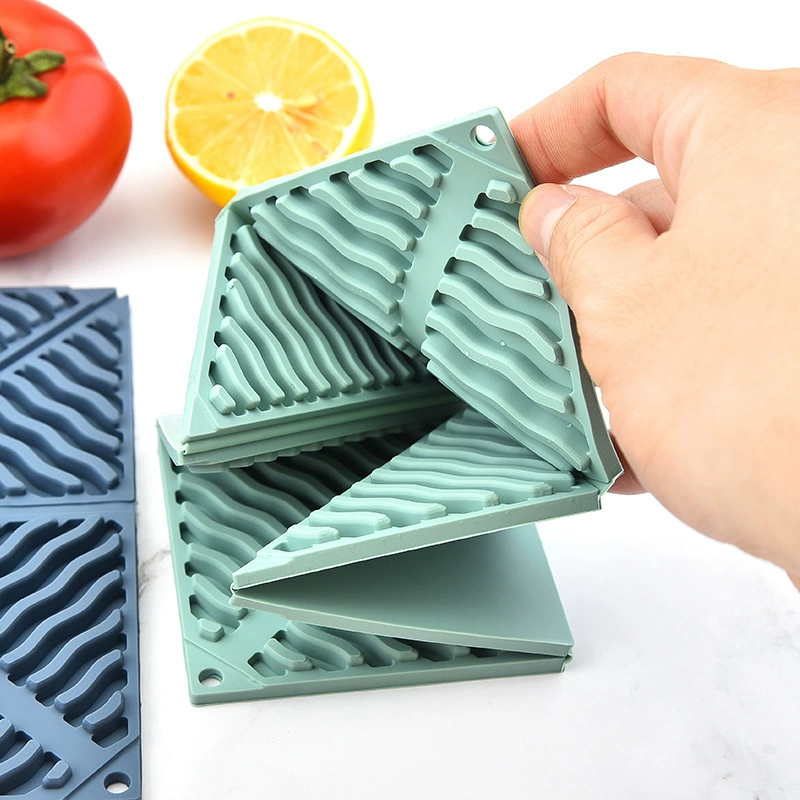 Amazon Лидер продаж, Силиконовый складной теплоизолированный коврик для салфеток, тарелка для горшков, водонепроницаемый нескользящий коврик для стола, кухонные гаджеты